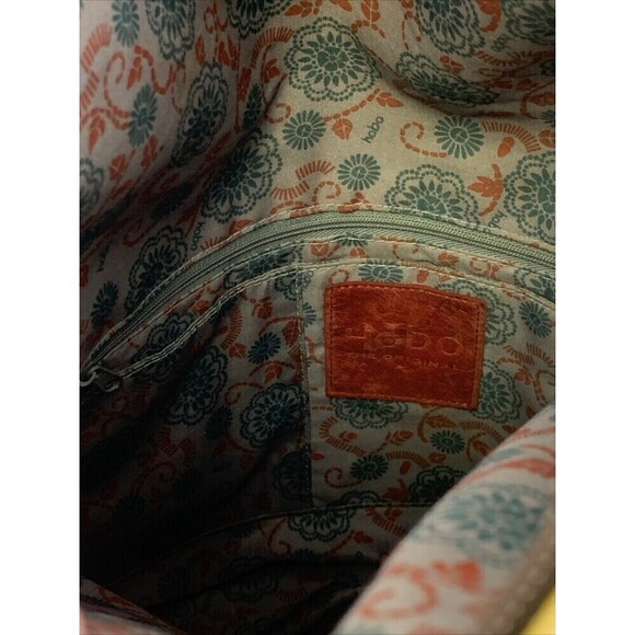 Hobo Foldover Flat Crossbody Yellow Leather Purse Zip Long Medium Lightweight - Picture 9 of 13